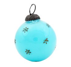 Turquoise Tiny Flower Medium Christmas Hanging