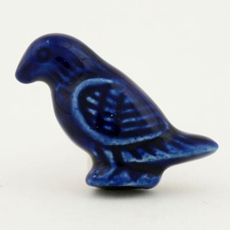Navy Blue Ceramic Bird Dresser Knob