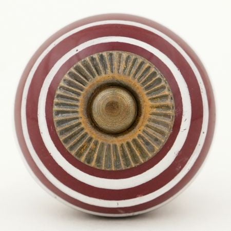 Cherry White Striped Knob