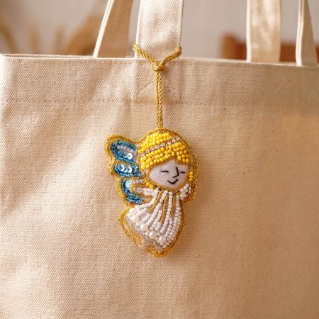 Handmade Beaded Angel Bag Charm