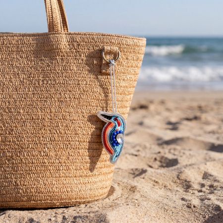 Handmade Multicolour Kingfisher Bird Beaded Bag Charm