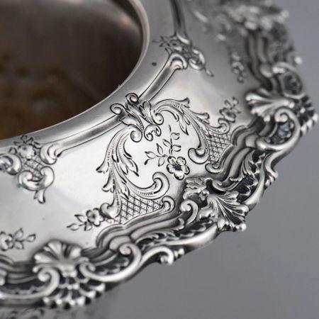 Handcrafted Sterling Silver Repousse Flower Vase Centerpiece