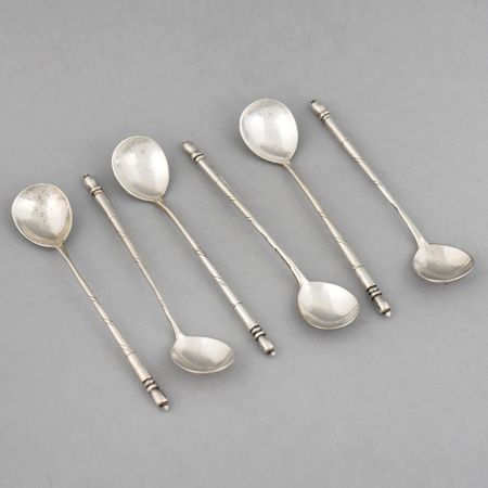 Antique 84 Silver Coffee Spoon and Stirrer Set