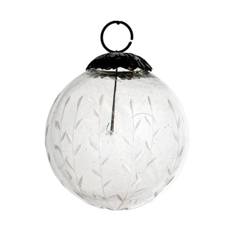 Clear Plum Leaf Cut Christmas Hanging-2