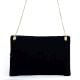 Black And White Ziptop Jacquard Cotton Clutch bag With Tassle