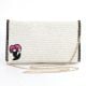 Blush Bloom Minimalist Beaded Clutch with Chain Strap