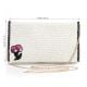 Blush Bloom Minimalist Beaded Clutch with Chain Strap