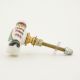 White Crackle Bird Knob