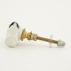 White Crackle Bird Knob